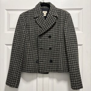 J.Crew Double-Breasted Wool Blend Plaid Jacket 2